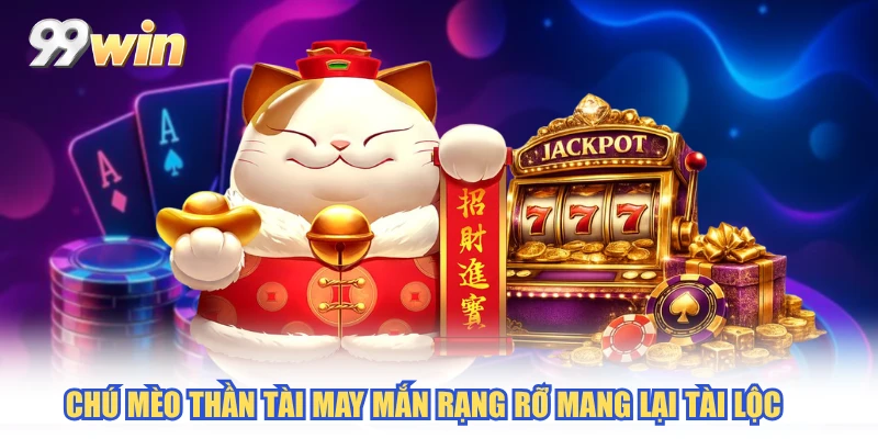 Chú mèo thần tài may mắn rạng rỡ mang lại tài lộc